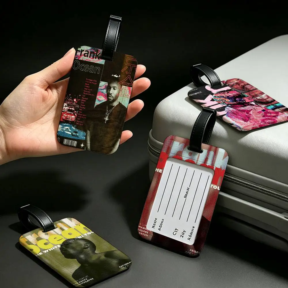 F-Frank-Ocean Dreamy-Alternative Anti lost Travel Luggage Tag PVC ID Information Card Holder Baggage Name Label For Outdoor Trip
