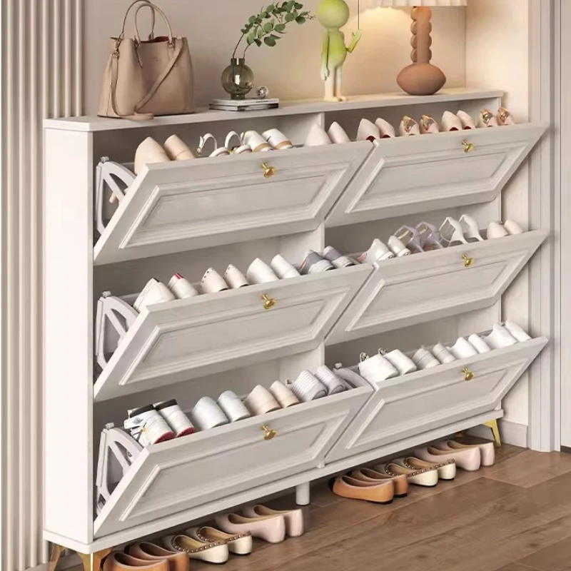 المفاصل مدخل خزانة خذاء درج عمودي النحاس المدخل مرآة خزانة خذاء باب خشبي Meuble Chaussures أثاث غرفة نوم