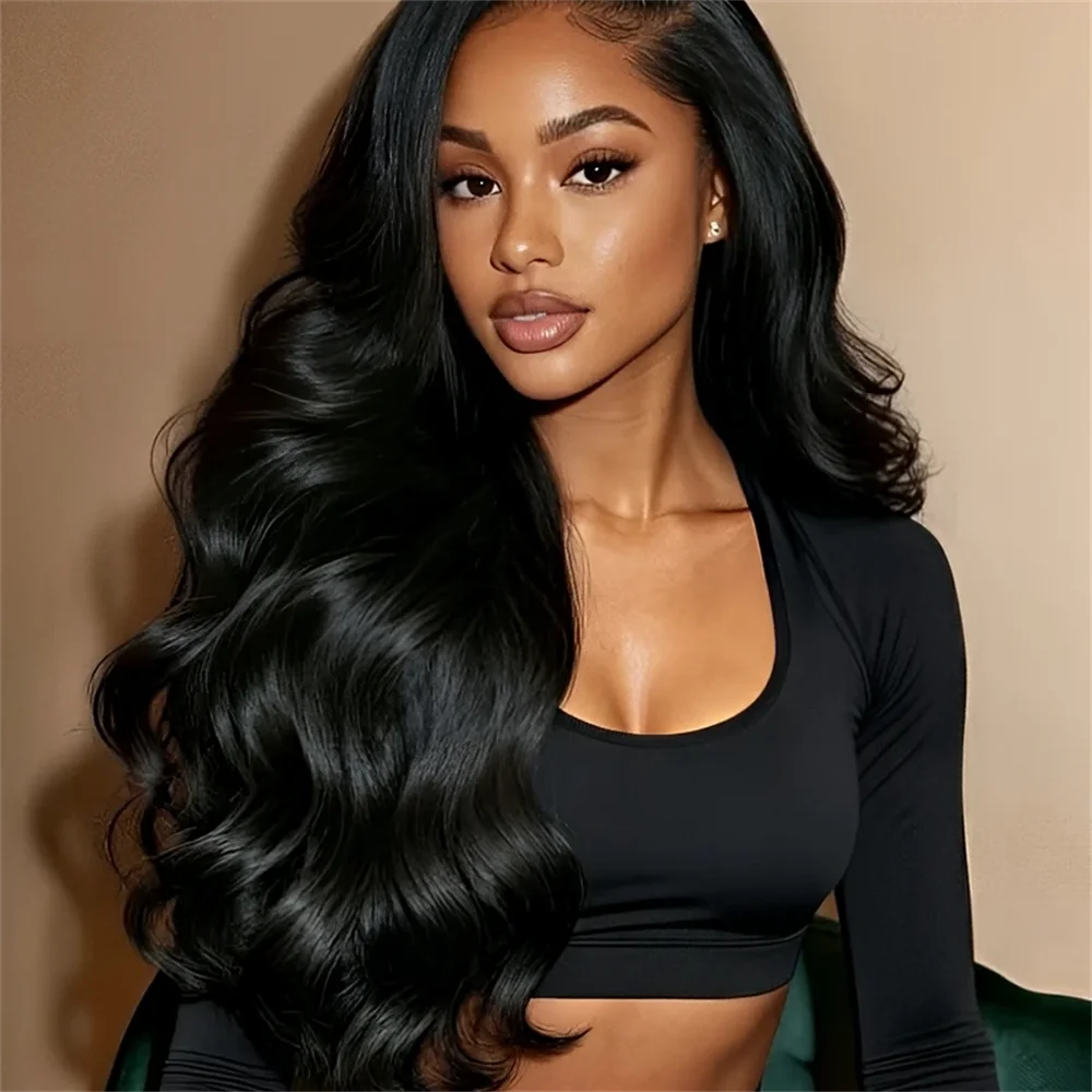 

Soft Black Body Wave Glueless 5x5 Silk Base Jewish Human Hair With Baby Hair HD Lace European Hair Preplucked
