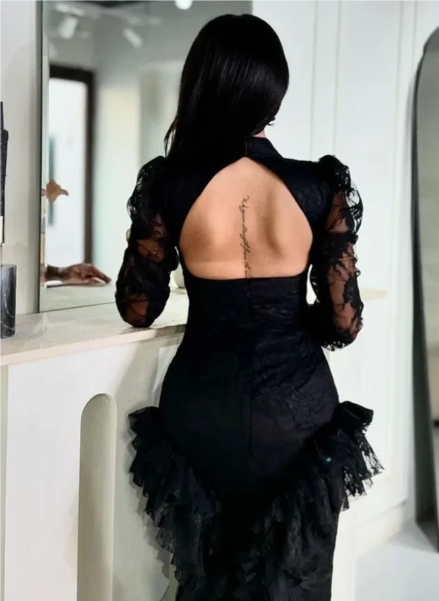 Customized Floor Length Tulle Sexy Black Grace Evening Gown Vestidos Elegantes Para Mujer Vestidos Elegantes Para Mujer فساتين س