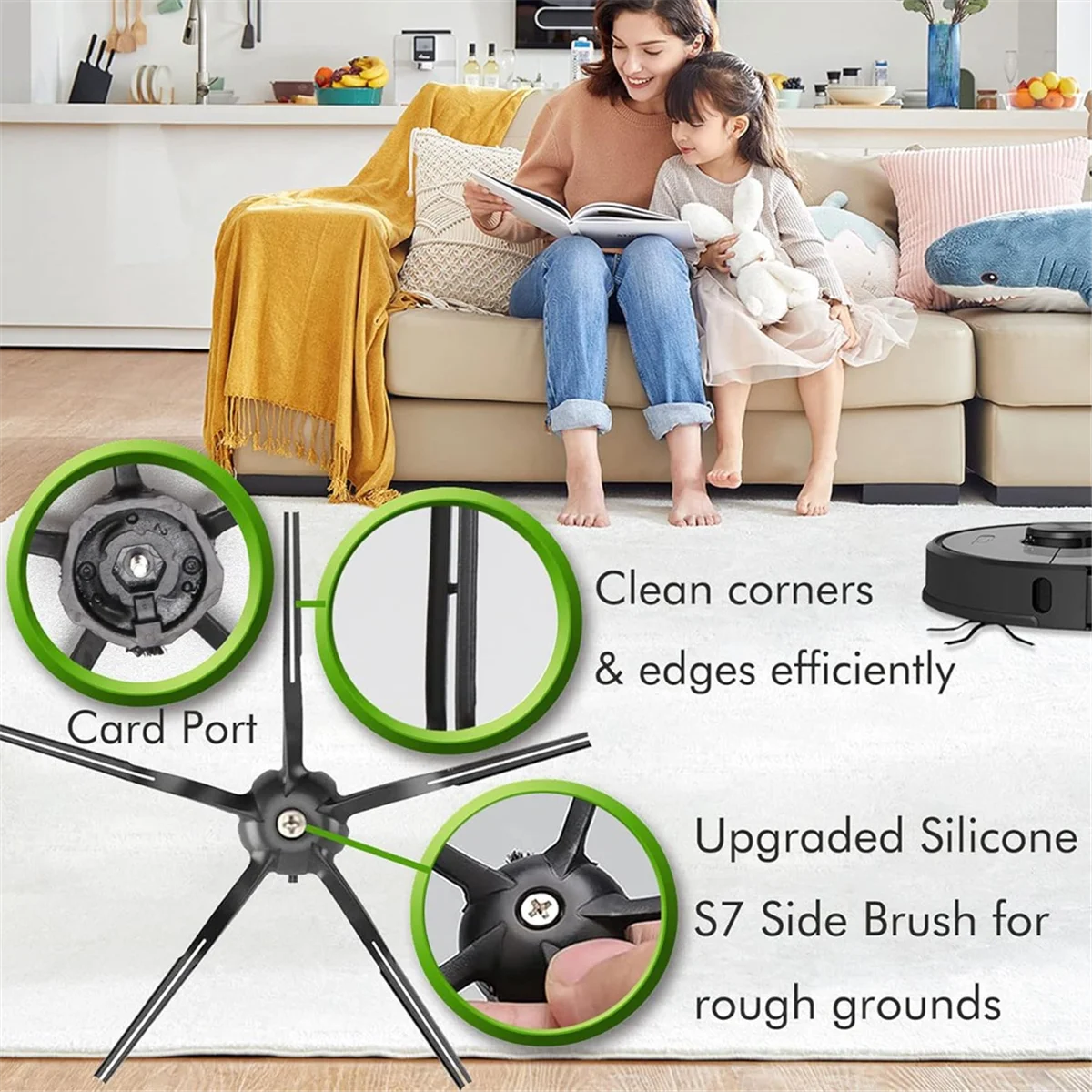 ABQR For S7 S7+ S7 MaxV, S7 MaxV Plus T7S T7 Plus T7S Plus Robot Vacuum Accessories Kit Brush Filter Mops