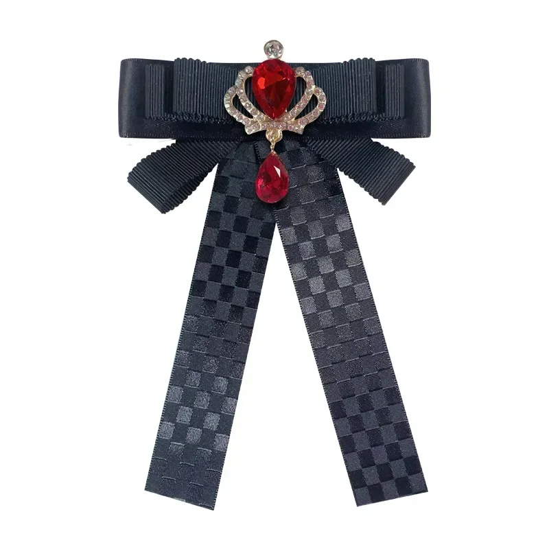 جديد المرأة القوس الفاخرة حجر الراين البريطانية الكورية نمط كلية نمط قميص دعوى طوق زهرة اكسسوارات اليدوية مجوهرات هدايا #5