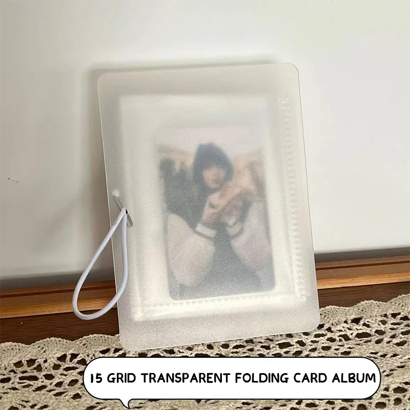 15 Grids Pockets Photo Album Transparent 3in Photocards Holder Idol Kpop Photo Collect Book