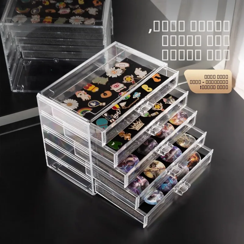

Large Capaci Pin Bae Storage Box Multi-layer Der Dustproof Display Creative Organizer Board for Desktop Pin Collection