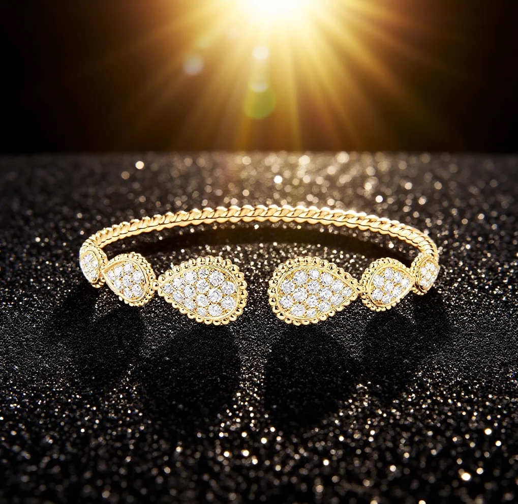 

Fashionable boutique s925 simple and luxurious modern open bracelet, suitable for daily casual women's high-end fashion jewelry