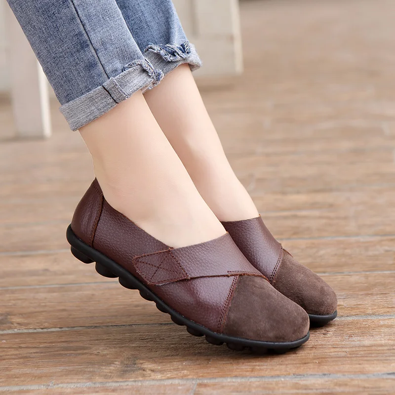 Spring Flat Bottomed Women's Versatile Single Shoe with Suede Soft Sole for Comfortable Hiking Loafers Casual Women's Shoes