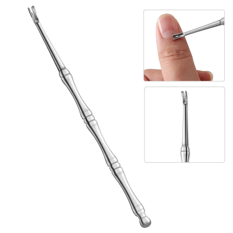 High Quality Cuticle Remover Dead Skin Pusher Surgical Grade Stainless Steel Nail Art Manicure Tool Scraper Nail Cleaner Trimmer