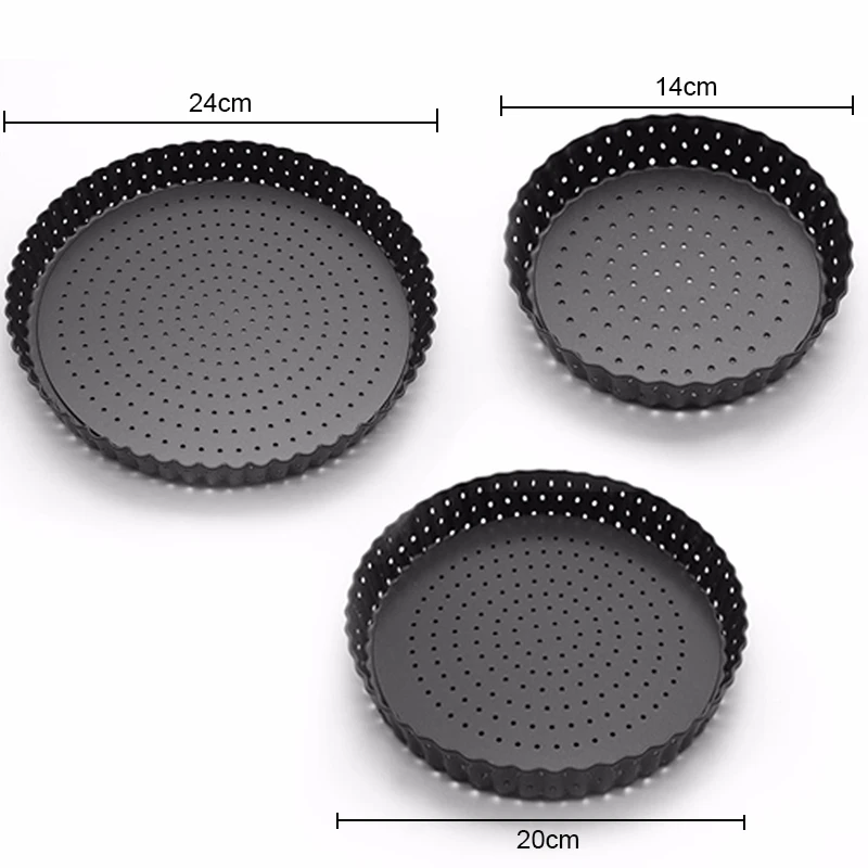 Perforated Pizza Baking Pan 5/8/9inch Carbon Steel Non-stick Pizza Fruit Pie Cake Mould Baking Pan Bakeware Kitchen Tray