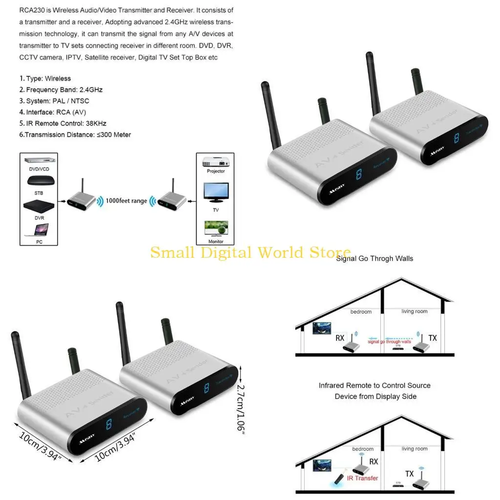 Emetteur-recepteur-av-77ub-77ub-Emetteur-recepteur-av230-jusqu'a-300-m-1000-pieds-pour-le-moniteur-camera