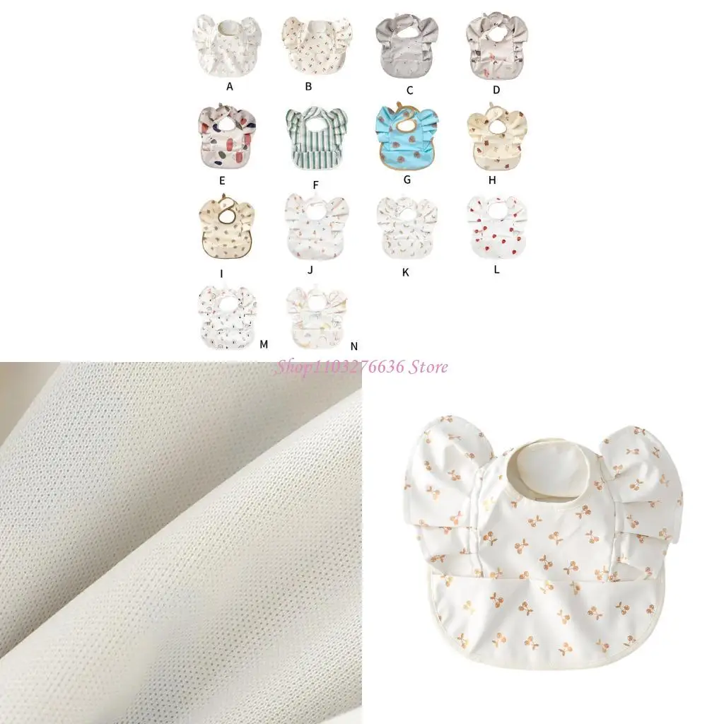 

R6FD Protective Feeding Bib for Infants Adjustable Burp Cloth Leakproof Drooling Bib