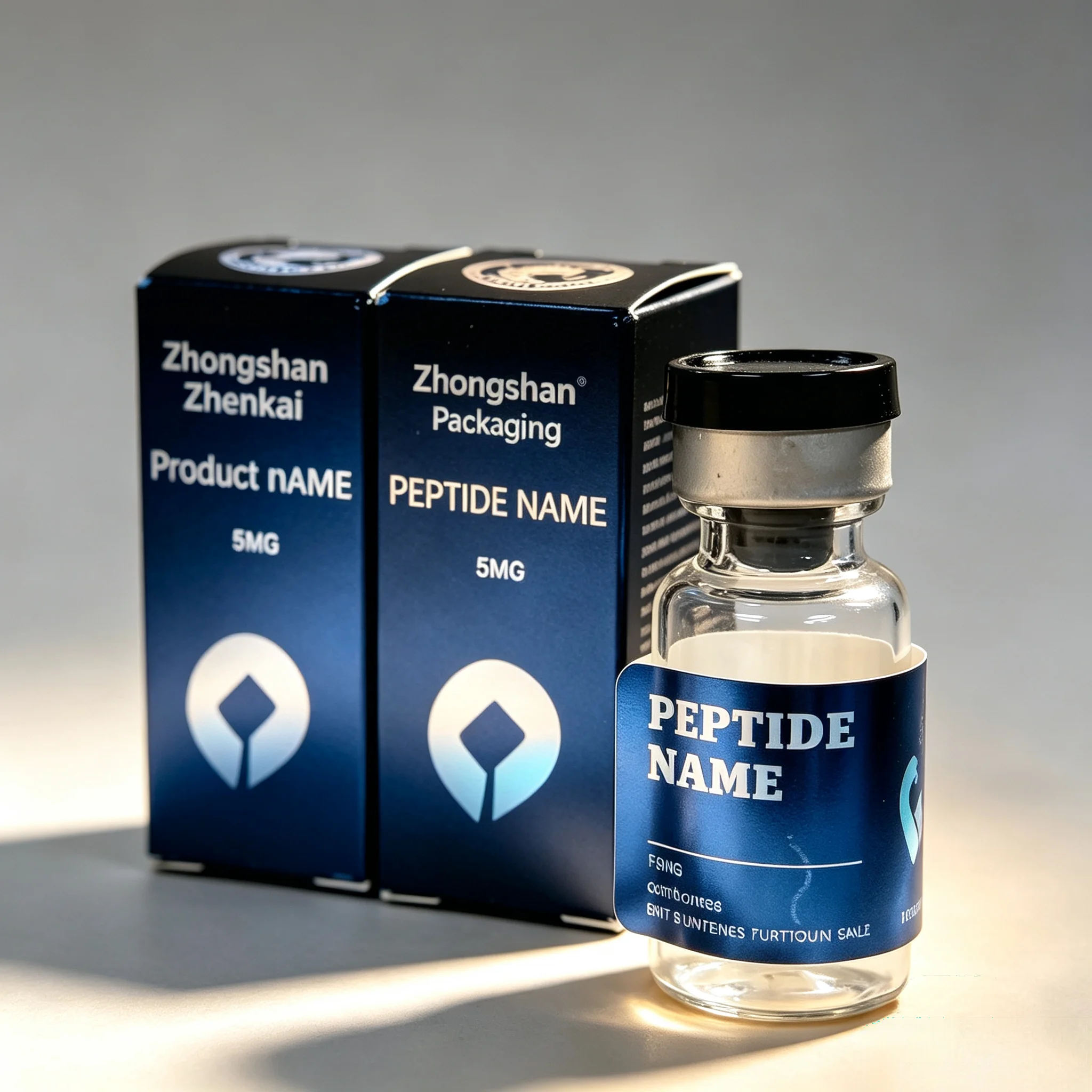 Custom Waterproof Printed Sticker Labels Matched Silver Hot‑Stamping Peptide Vial Boxes Suitable for 3ml 10ml Body Fitness Agent - view 4