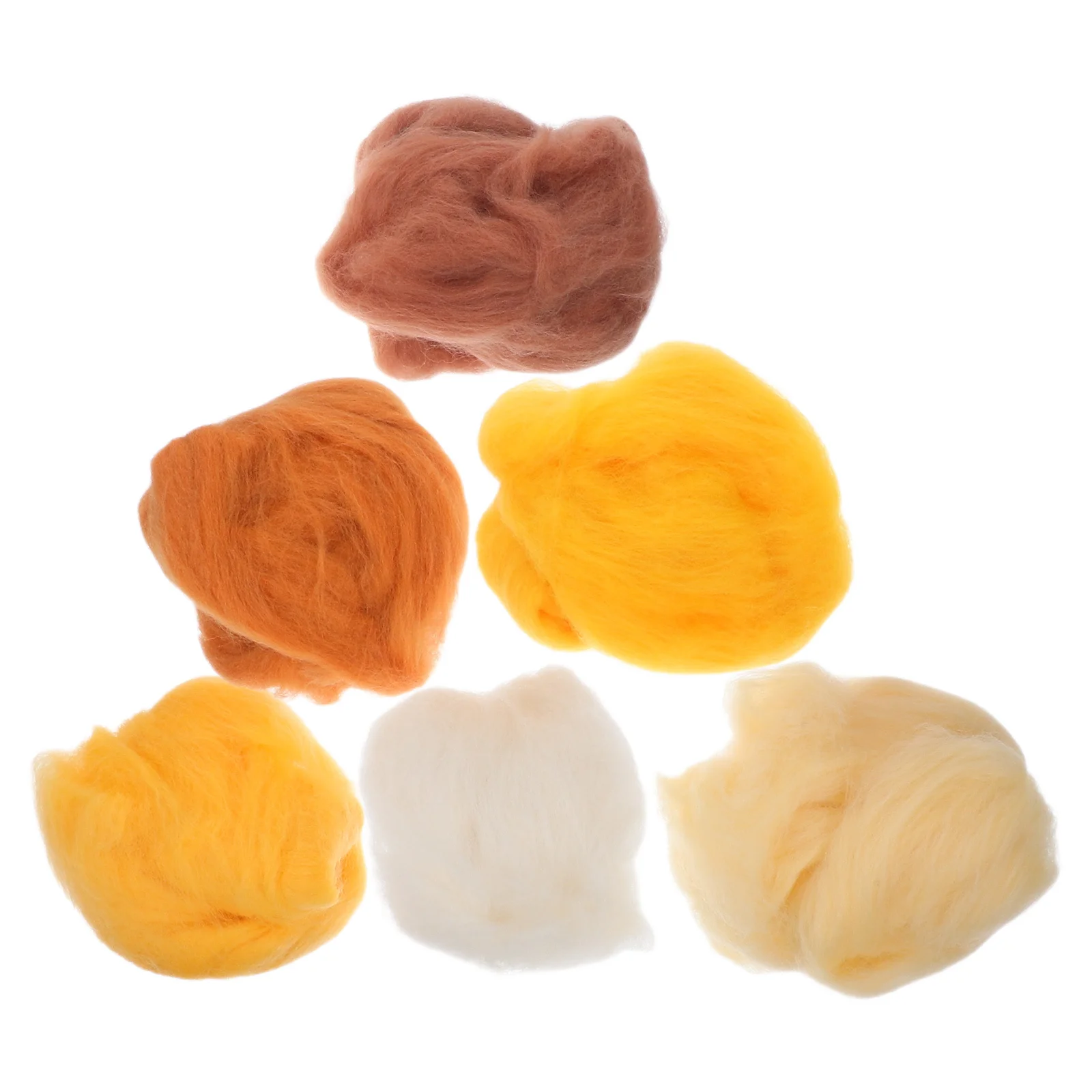 

6 Bags Wool Felt Fake for Wet Felting Material DIY Craft Roving Colored Needle Cotton