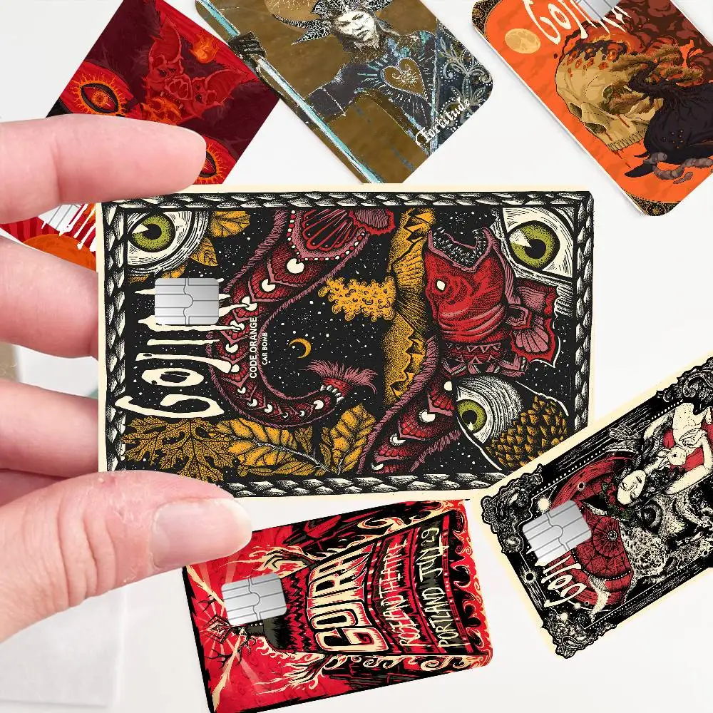 ملصقات جلدية لبطاقة الائتمان من Gojira Band لبطاقة نقل البنك VISA ملصق مضاد للماء هدية نسائية مضادة للخدش