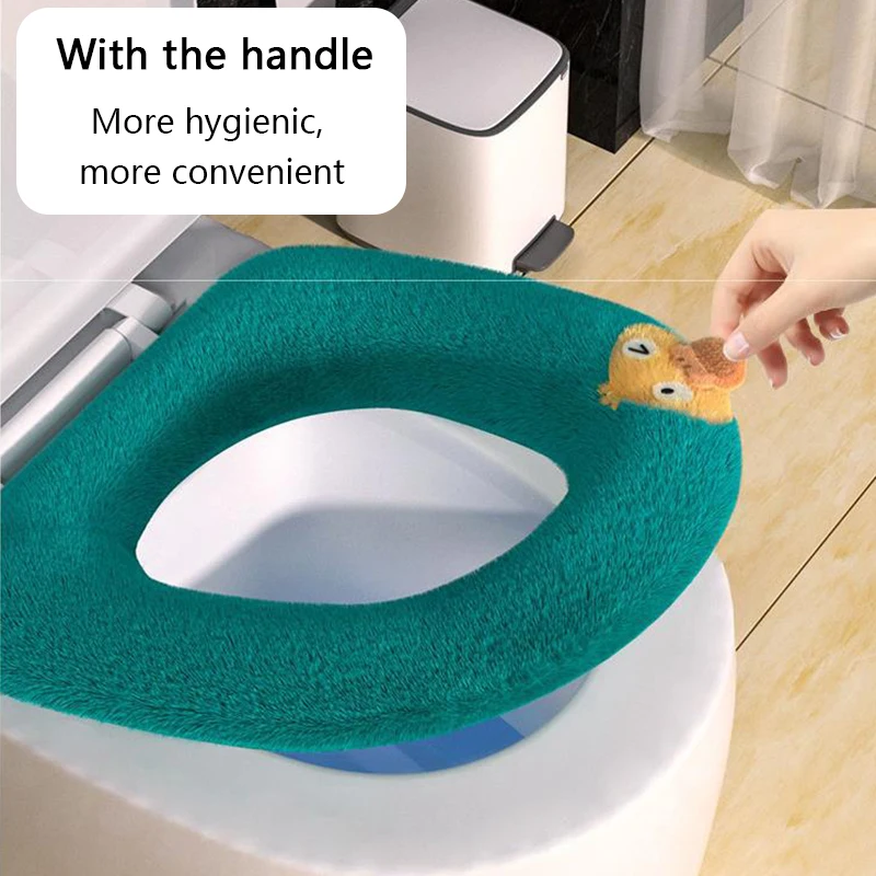 Winter Thicken Toilet Seat Cover Mat Warm Soft Washable Universal Cushion Lid Pad Reusable Closestool Bathroom Accessories