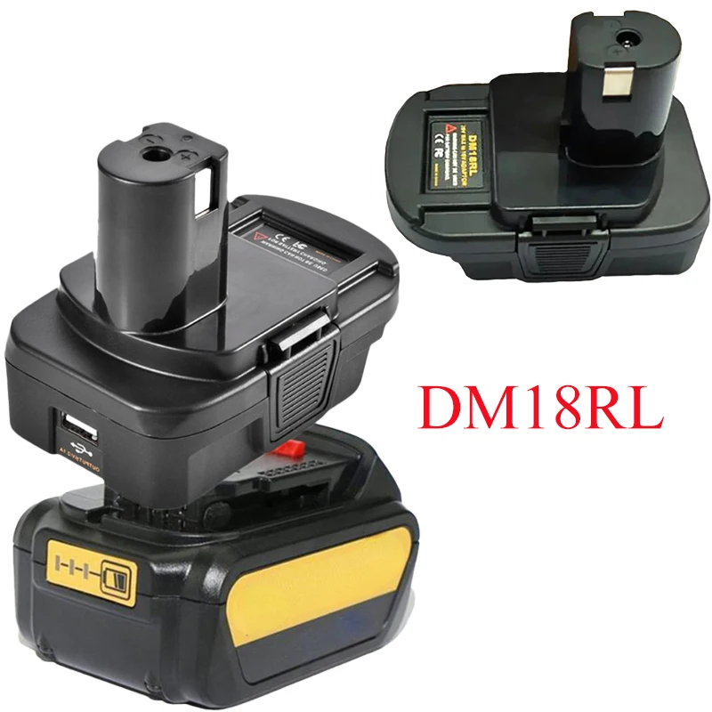 

DM18RL Battery Converter Adapter for RYOBI 18V Lithium&Ni-NH&Ni-CD Battery Adapter for Dewalt for Milwaukee 20V Li-Ion Convertor