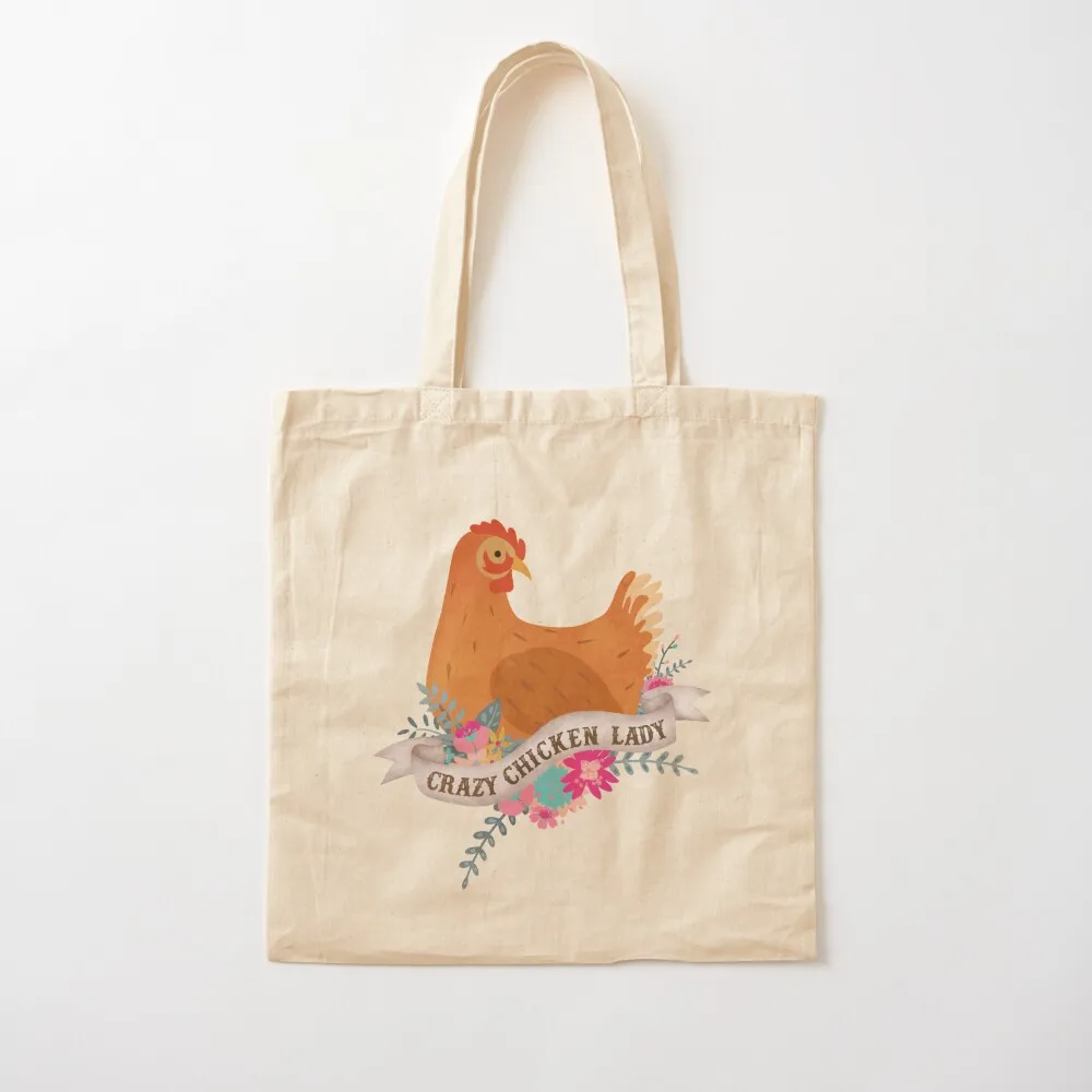 Crazy Chicken Lady Tote Bag Portable shopping bag Shopper bag tote women