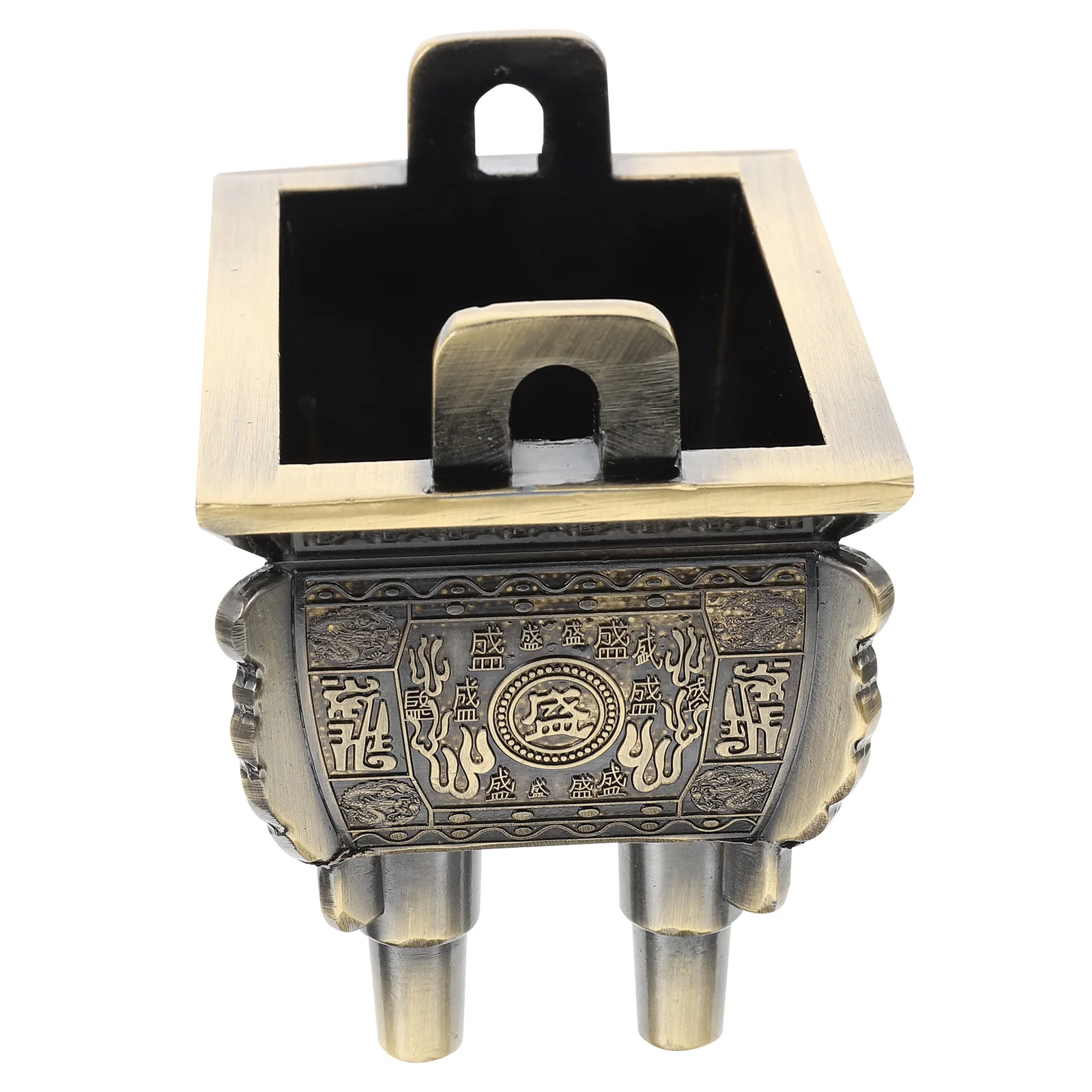 

Retro Square Incense Burner Decorative Aroma Stove Elegant Metal Zinc Alloy Home Ornament Study Bedroom Yoga Living