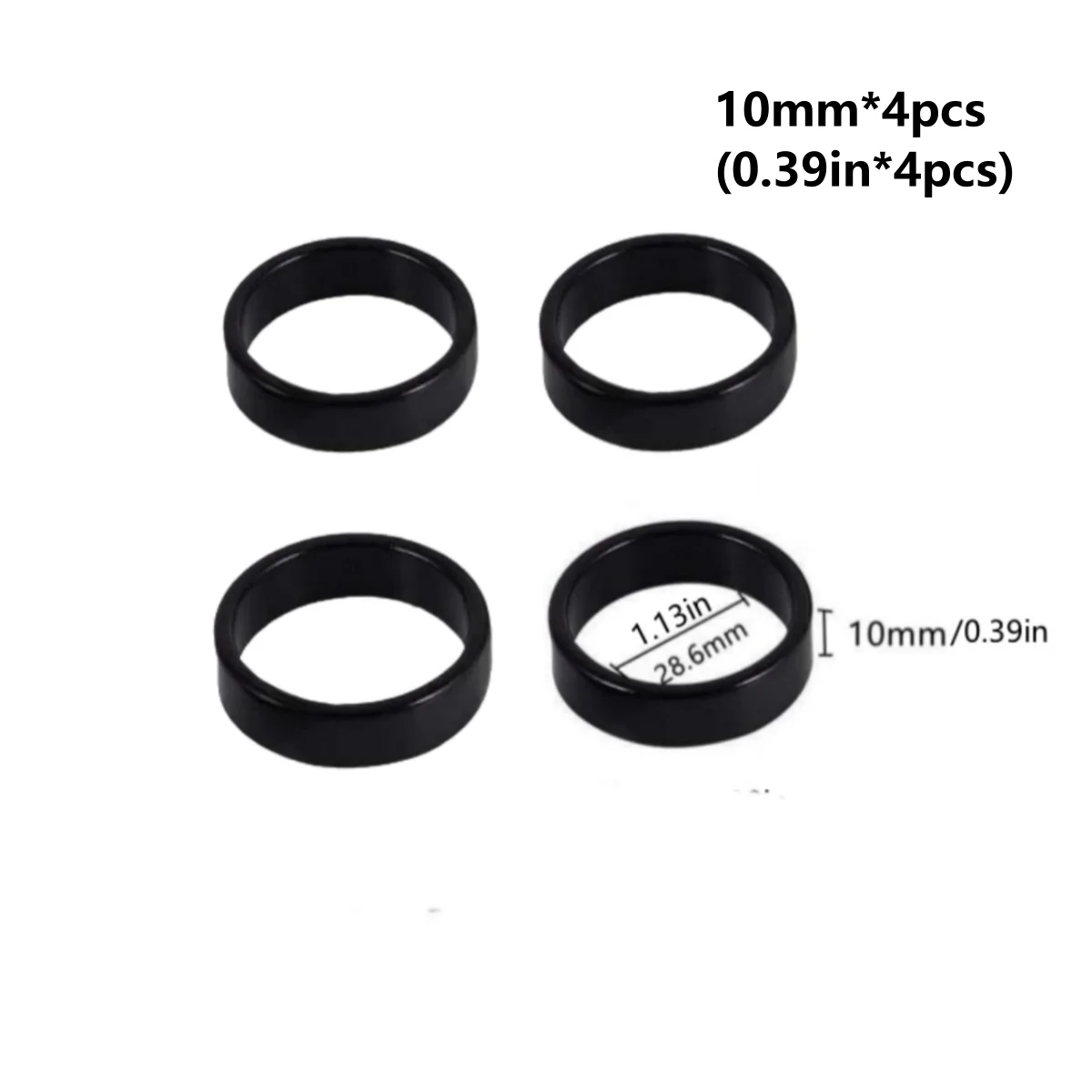 4PCS Kit Fahrrad Headset Spacer 5MM 10MM 15MM 20MM Fahrrad Lenker Vorbau Spacer 28,6 MM Aluminium Legierung Headset Vorbau Spacer Set – Detail 5