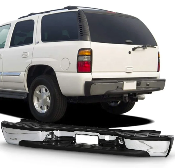 Good NEW Complete  Chrome Rear Bumper set  for 2000-2006 Chevy Tahoe Suburban GMC Yukon XL