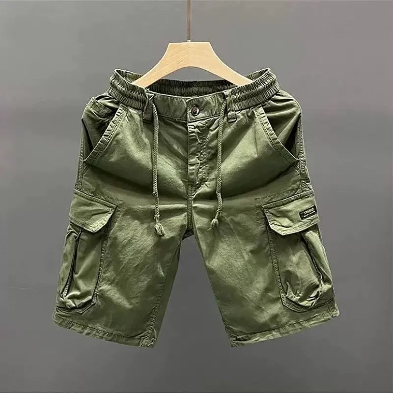 2026 New Men's Casual Short Pants Five-Quarter Length Workwear Summer Vintage Resistant to Dirt And Wear Cotton Straight Leg