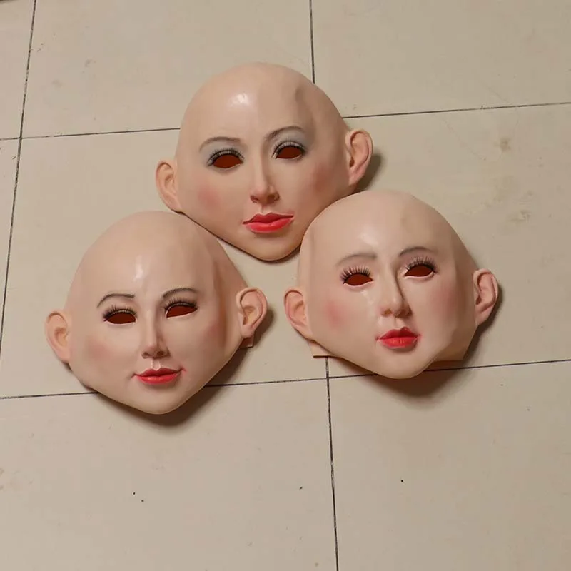 Latest creative personality bald beauty Full Face Hair Mask Halloween Party Masquerade scary role play headdress props