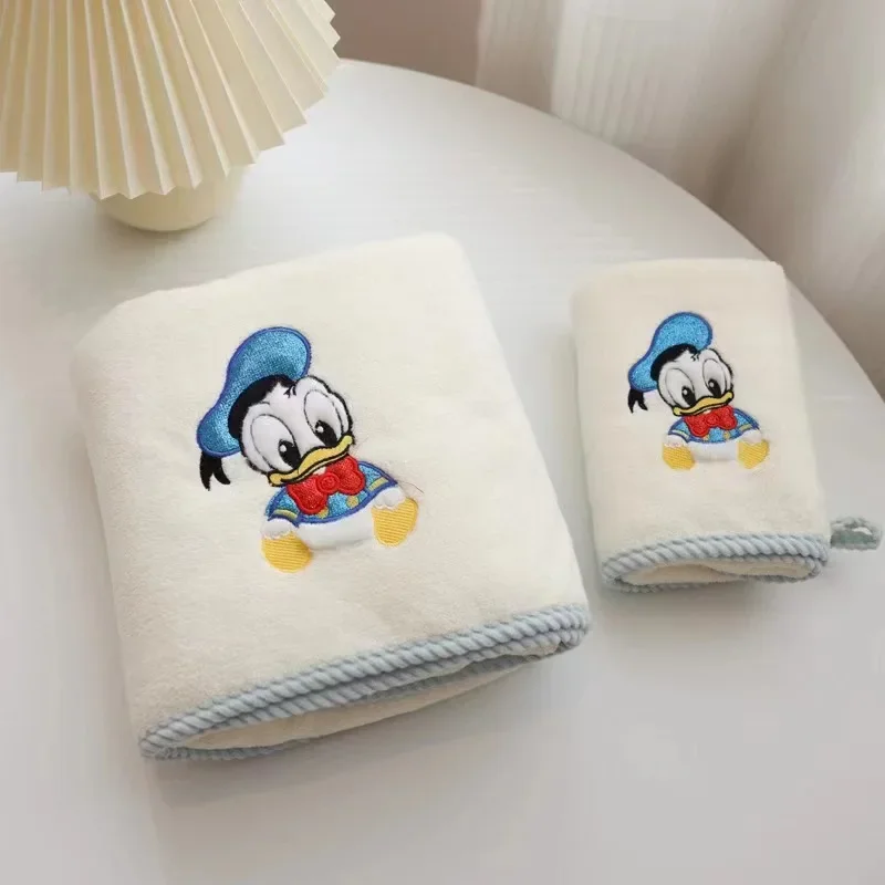 Disney Stitch Towel Bath Towel Set Cartoon Mickey Mouse Coral Fleece Towel Donald Duck Shawl Party Gift Birthday Cute