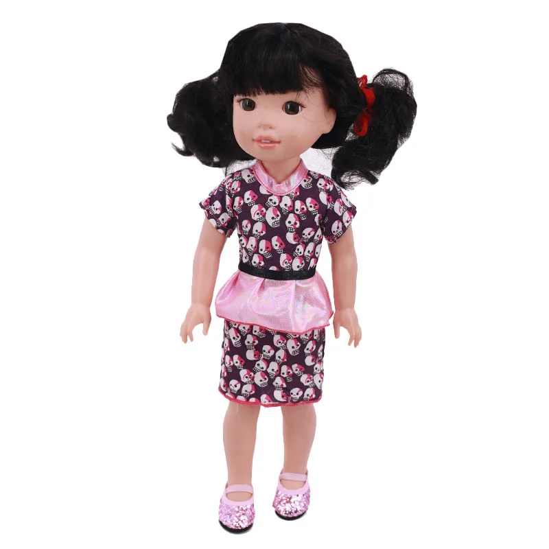 14.5inch Wellie Wisher 32-34Cm Paola Reina Doll Clothes Dress Princess Veil Kawaii Floral Print Dolls Accessories,Christmas Gift