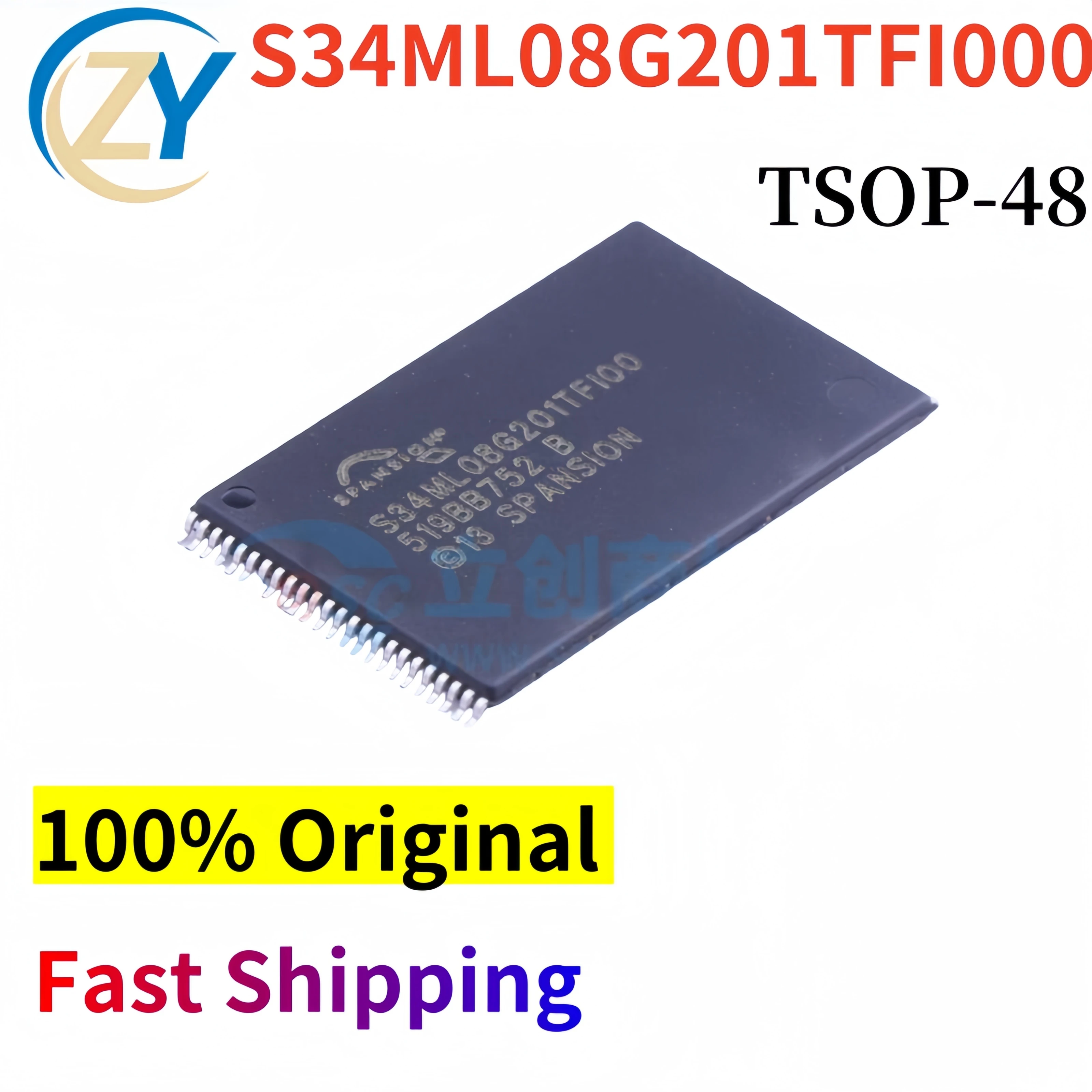 (2pcs) S34ML08G201TFI000 TSOP48 S34ML08G201 8G 3V NAND Flash 100% Original Quality & In Stock