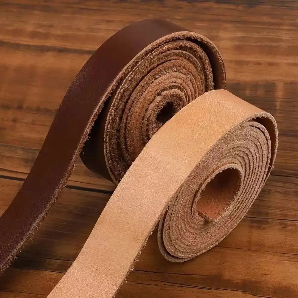 2 Meters Genuine Cowhide Leather Strap For Bag Handle Clothing Bracelet Crafts Making Leather Belt Strip DIY Bag Accessories