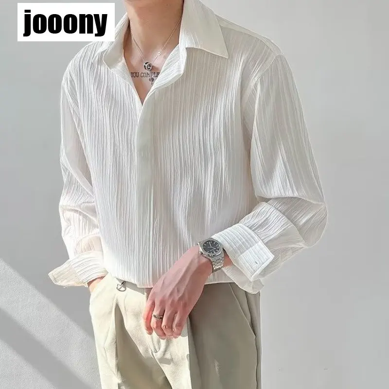 

Рубашки, модная одежда, красивая универсальная уличная одежда для отдыха в стиле ольччан, студенческие мужские свободные повседневные рубашки с длинным рукавом в британском стиле