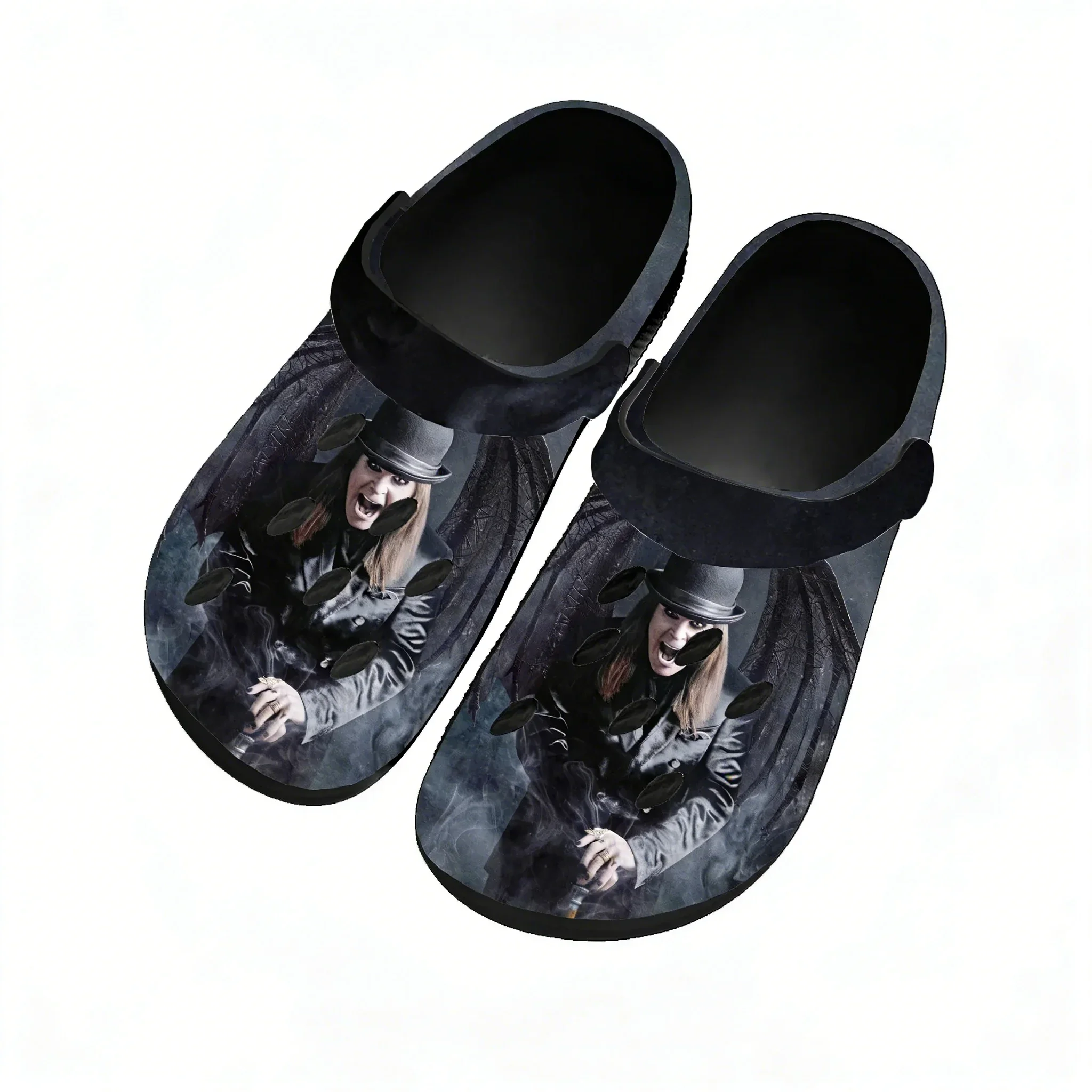 

Сандалии Ozzy Osbourne Rock Singer: дышащие шлепанцы с отверстиями для дома и сада, унисекс (мужские, женские, подростковые, детские), черные
