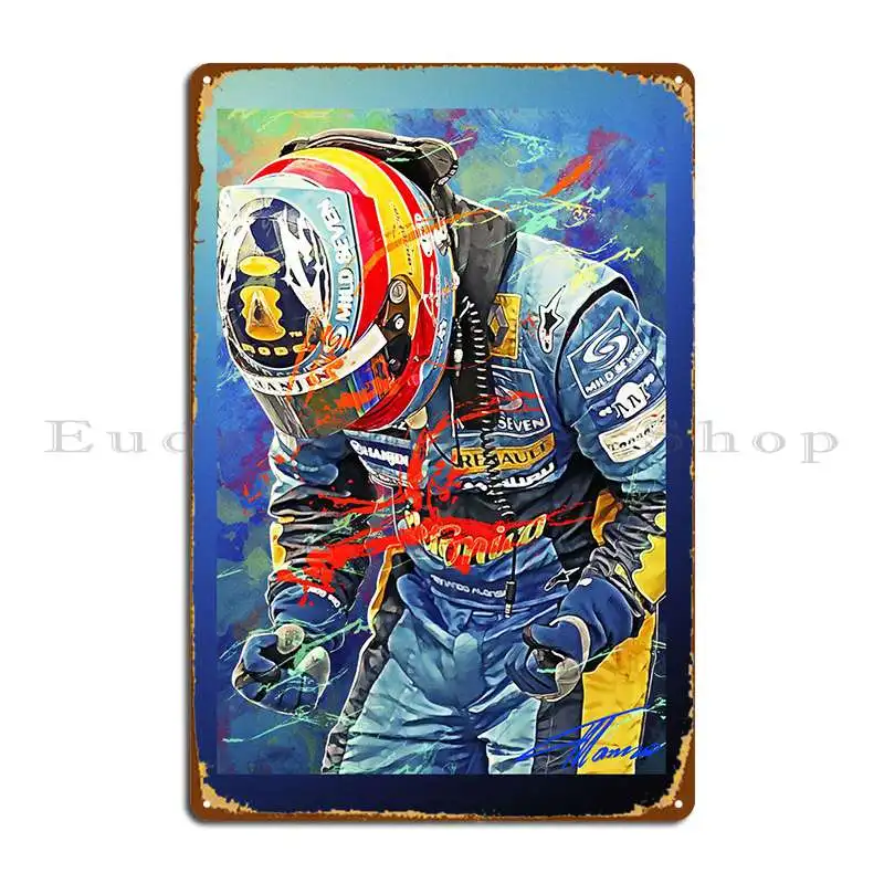 Fernando Alonso Metal Signs Painting Home Garage Custom Wall Decor Tin Sign Poster