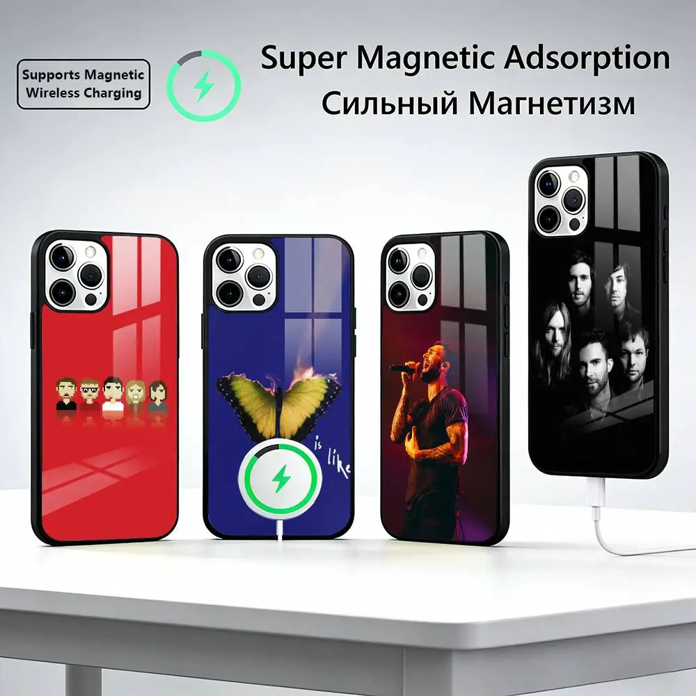 Pop-rock band M-Maroon 5 Artistic Phone Case For iPhone17,16,15,14,13,12,11 Plus,Pro Supports Magnetic Wireless Charging