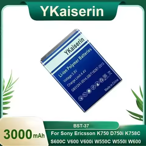 3000mAh YKaiserin BST37 BST 37 BST-37 Battery for Sony Ericsson K750/ D750i W800i W810i K600 K610i D750i K200i K220i Batteries