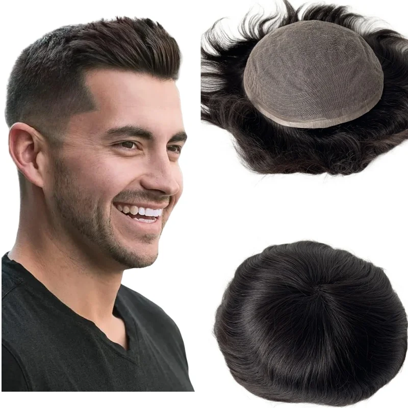 

Hair Replacement #1b Color 8x10 Inch Full Lace Toupee for Men