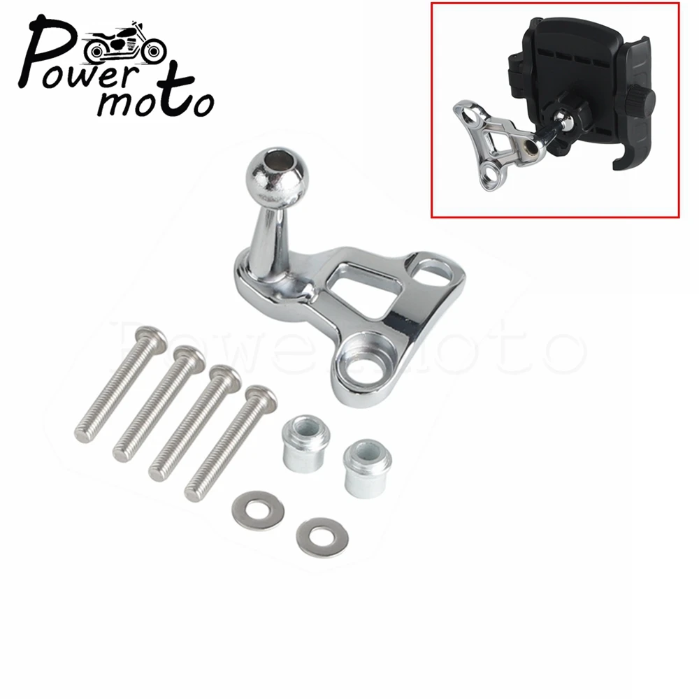Motorcycle Handlebar Base Ball Phone Mount Bracket For Harley VRSC Sporster XR XL Dyna Street Bob Super Glide Softail 2000-2024
