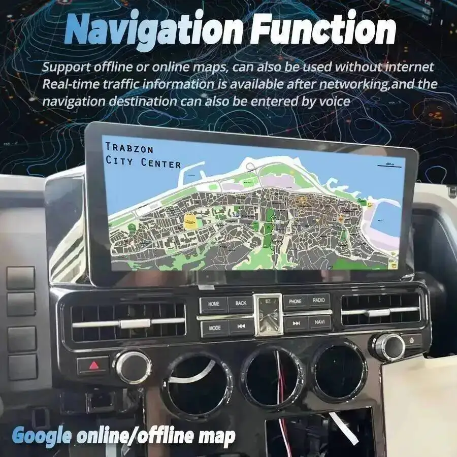 

Multimedia CarPlay 12.3Inch Screen For Toyota Hiace GRANVIA Bluetooth Car Radio GPS Navigation Video Player Android Auto 4G WIFI