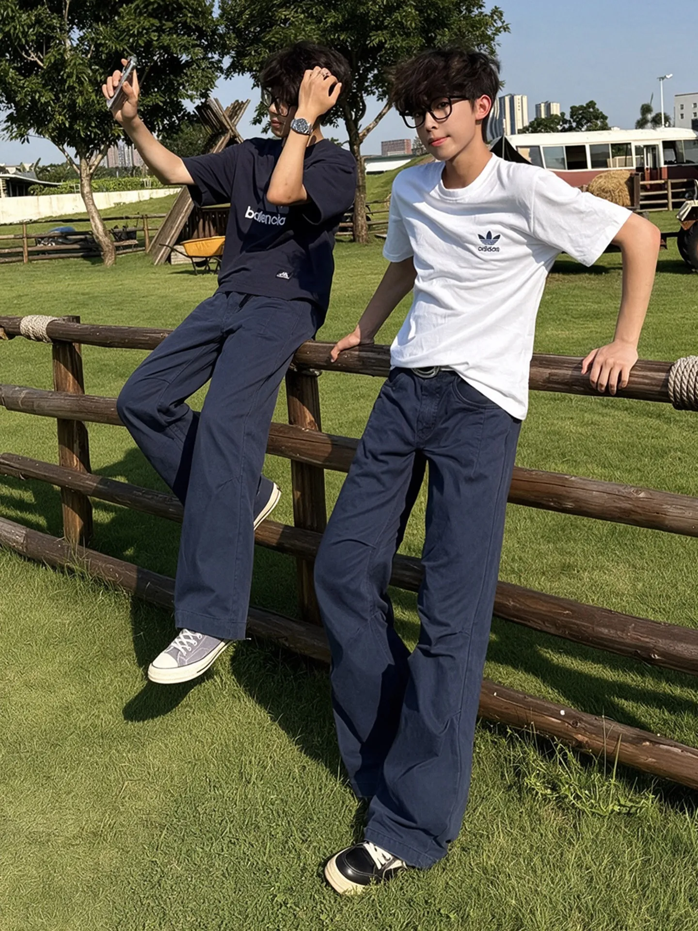 Folded American Style Work Pants Men's Autumn Trendy Brand Handsome Vibe Pants CleanFit Flared Long Pants Casual Jeans
