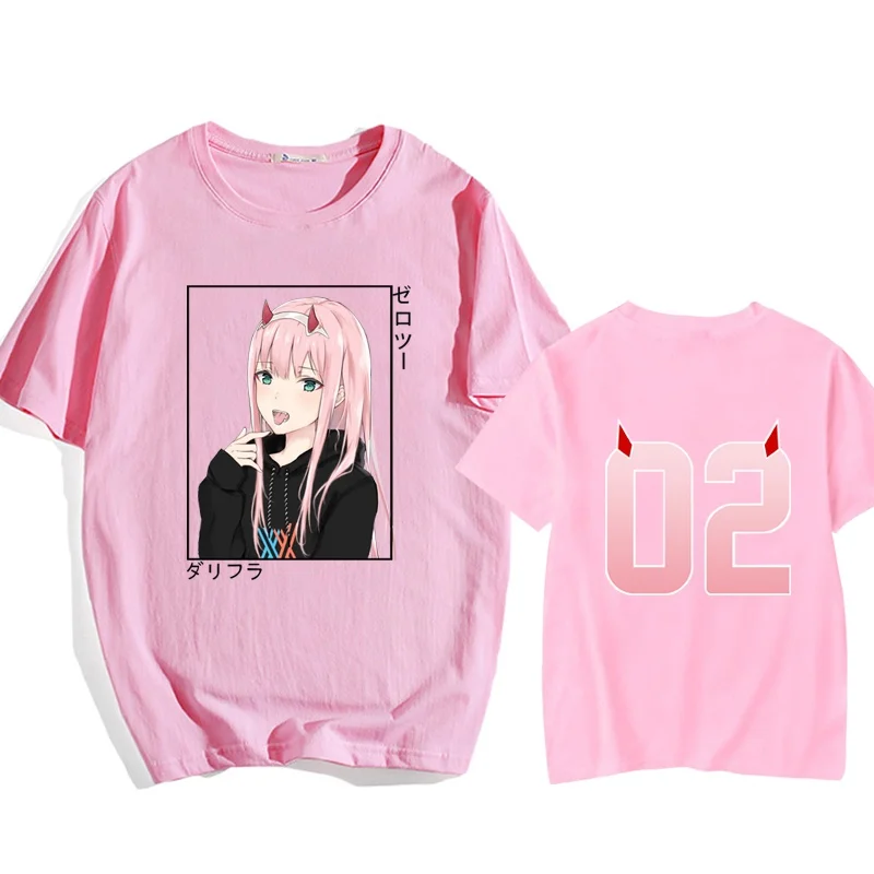 New Zero Two T Shirt Women Casual Round Neck Short Sleeve Fashion Streetwear Anime Graphic Tee