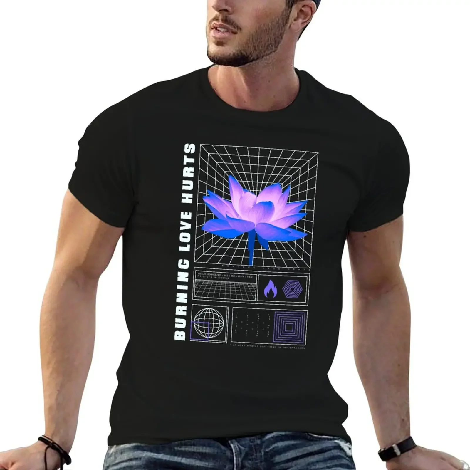 

Purple Lotus flower vaporwave|Aesthetic T-Shirt sweat rapper graphic tees vintage men t shirts