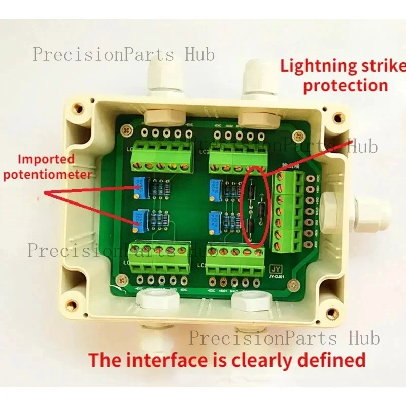 Junction Box/Weighbridge Junction Box/Load Cell Four Inputs One Output 5 Wires 100 Tons Electronic Floor Scale Box