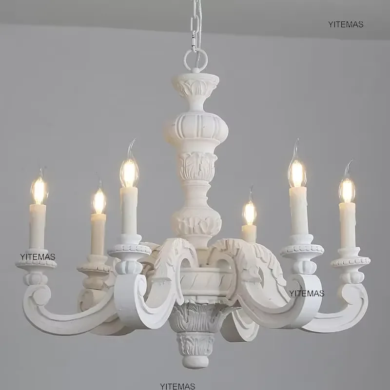 Roman Pillar Chandeliers for Wooden Carved Hanging Lights Italian Murano Retro Chandelier Vintage Elegant Bedroom Living Room