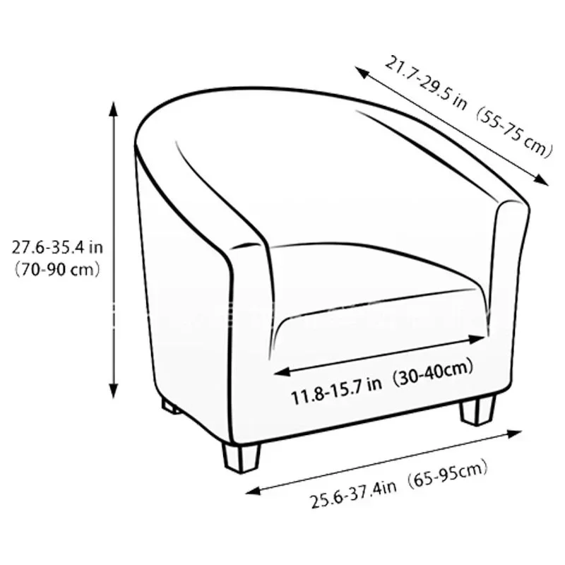 Sofa Cover Stretch Spandex Club Armchair Slipcovers Elastic Single Couch Covers for Study Bar Counter Living Room