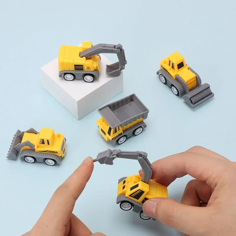 4/6/8Pcs Mini Construction Engineering Vehicle Excavator Pull Back Car Toys Kids Birthday Party Favors Pinata Filler Treat Bag