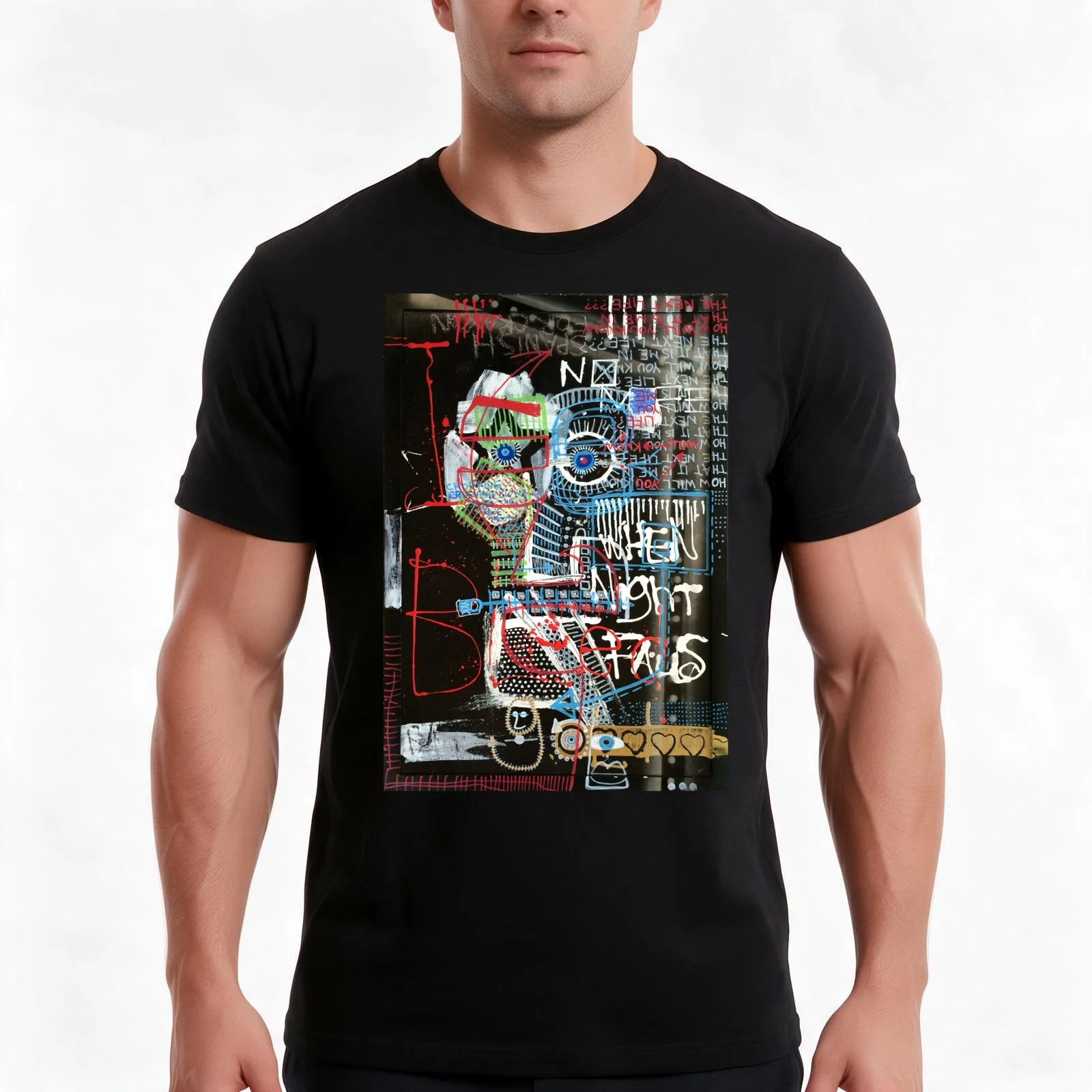 Contemplating T-Shirt, Summer Casual Cotton Tee, Oversized Streetwear Tops, Vintage Graphic Print, Loose Fit Short Sleeve