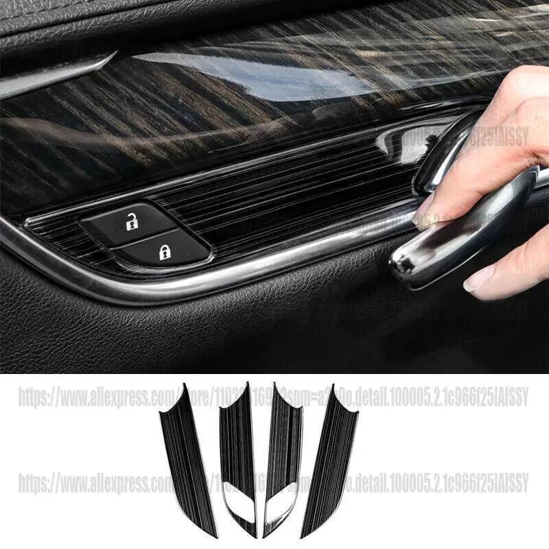 

For Cadillac XT5 2017-2022 Black Titanium Style Car Inner Door Bowl Cover Trim car acesssories