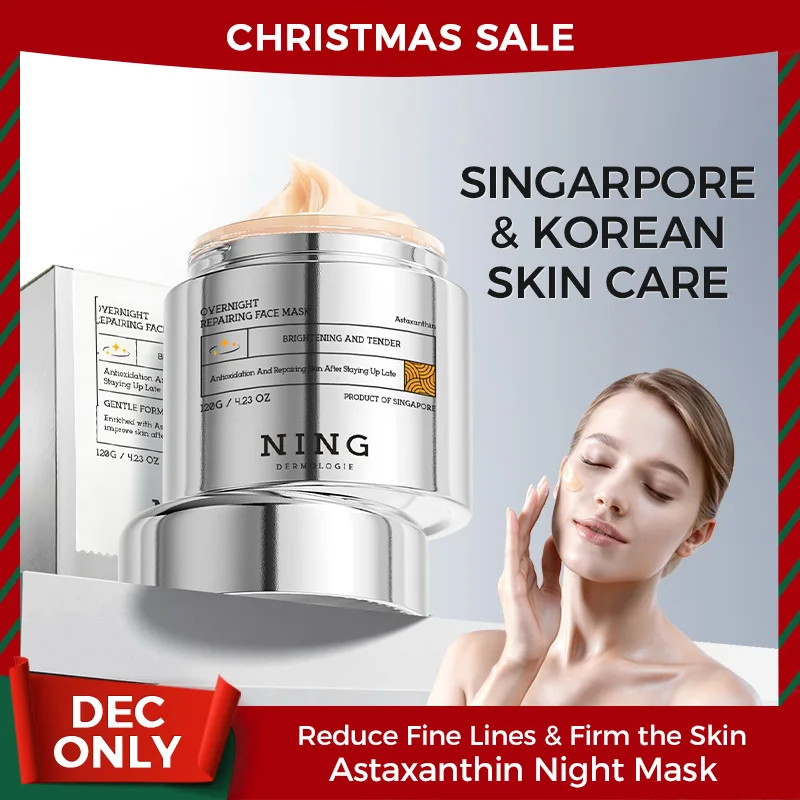 

Astaxanthin Overnight Glow Face Mask Anti-Aging Brightening Firming Moisturizing Night Cream with Niacinamide & Ectoin