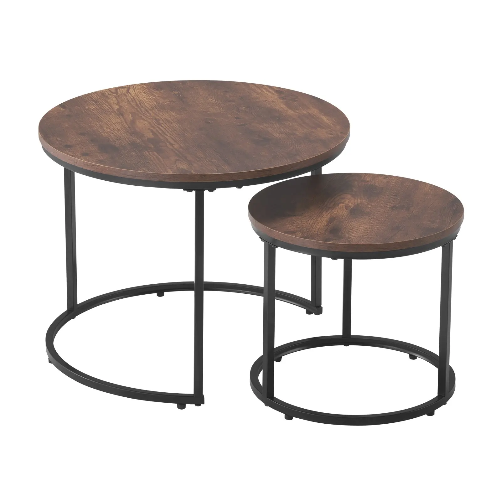 

Nesting Coffee Table Set Of 2, 23.6 In Round Coffee Table, Nesting Tables For Small Place, End Side Tables Night Stand With