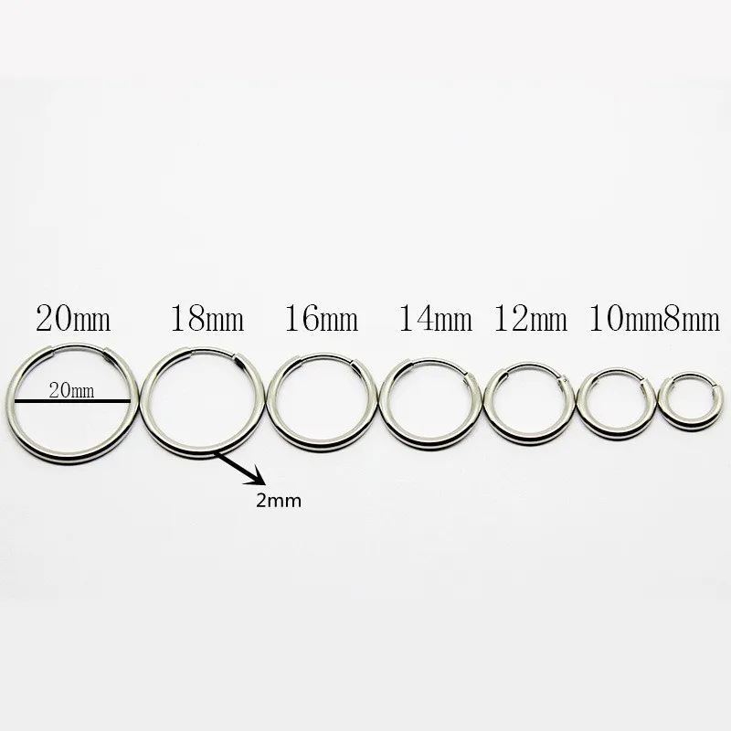 Smooth Open 8-20MM IP Plated Hoop Earrings No Easy Fade Allergy Free Ears Jewelry Accessories