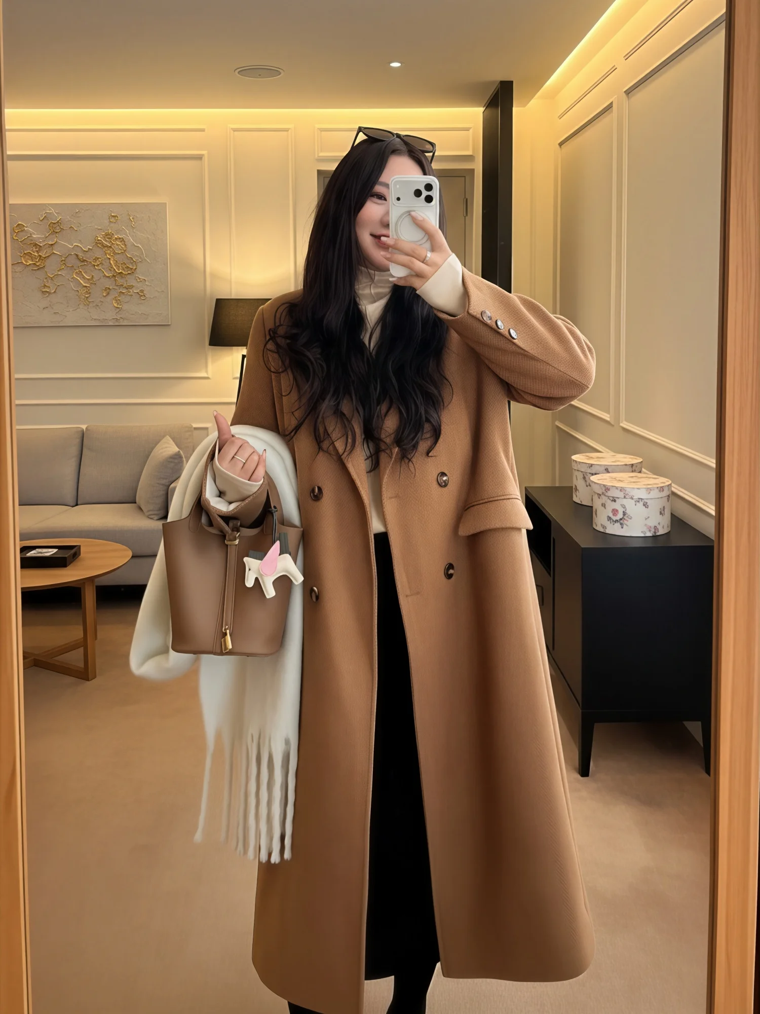 

Женское зимнее пальто больших размеров Thiened Oversize, шерстяное пальто-пуховик с внутренней стороны, верхняя одежда средней длины, полиэстер...